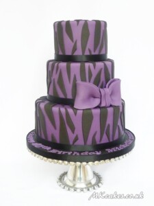 Purple Zebra Pattern Birthday Cake Purple Zebra Pattern Birthday Cake