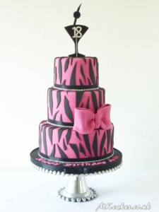 Pink Zebra Pattern Birthday Cake Pink Zebra Pattern Birthday Cake