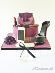 Purple Platform Shoe and Purse Birthday Cake Purple Platform Shoe and Purse Birthday Cake