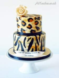 Zebra & Leopard Print Birthday Cake Zebra & Leopard Print Birthday Cake
