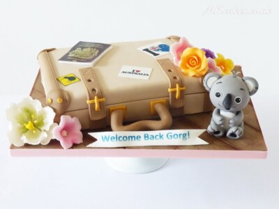 Suitcase Birthday Cake with Koala Suitcase Birthday Cake with Koala