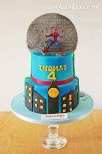 Double sided Birthday Cake for twins with Spiderman MK Cakes | One-of-a-kind cakes for every occasion