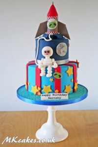 Rocket Birthday Cake with an astronaut MK Cakes | One-of-a-kind cakes for every occasion