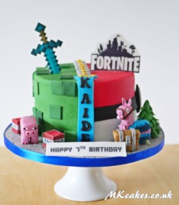 Minecraft & Fortnite Birthday Cake MK Cakes | One-of-a-kind cakes for every occasion