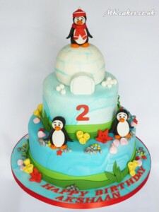 Penguins Birthday Cake MK Cakes | One-of-a-kind cakes for every occasion