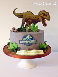 Jurassic World Birthday Cake with T-Rex MK Cakes | One-of-a-kind cakes for every occasion