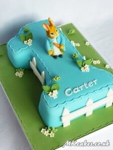 Peter Rabbit number Birthday Cake MK Cakes | One-of-a-kind cakes for every occasion