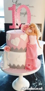 2 tier pink Barbie doll Birthday Cake MK Cakes | One-of-a-kind cakes for every occasion