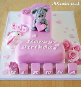 Number one Birthday Cake with tatty teddy MK Cakes | One-of-a-kind cakes for every occasion