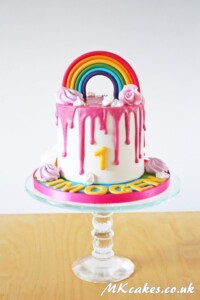 Rainbow dripping Birthday Cake MK Cakes | One-of-a-kind cakes for every occasion