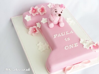 Number one Birthday Cake with teddy MK Cakes | One-of-a-kind cakes for every occasion