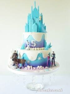 Frozen Birthday Cake with models and castle MK Cakes | One-of-a-kind cakes for every occasion