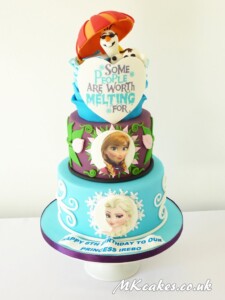 3 tier Frozen Birthday Cake MK Cakes | One-of-a-kind cakes for every occasion