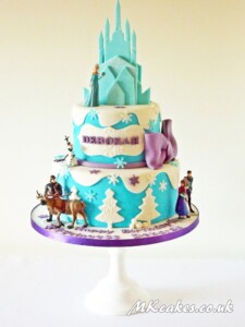 Frozen Birthday Cake with purple bow MK Cakes | One-of-a-kind cakes for every occasion