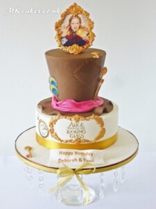 Alice in Wonderland Birthday Cake 2 tier Alice in Wonderland birthday cake