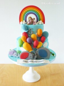 Birthday Cake with balloons and rainbow MK Cakes | One-of-a-kind cakes for every occasion