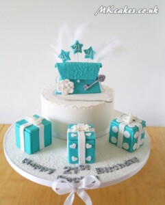 Aqua Bag with Boxes Birthday Cake Aqua Bag with Boxes Birthday Cake