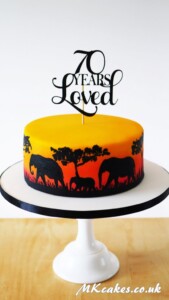 Elephants at Sunset Birthday Cake Elephants at Sunset Birthday Cake