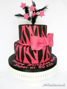 Hot Pink Zebra Pattern Birthday Cake Hot Pink Zebra Pattern Birthday Cake