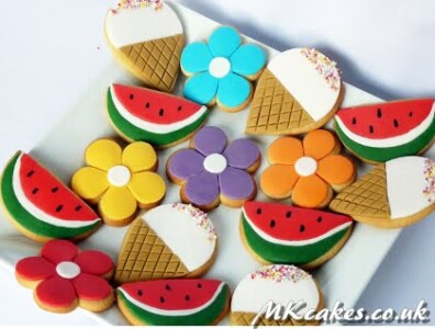 Flowers, ice cream and melon shaped Cookies MK Cakes | One-of-a-kind cakes for every occasion