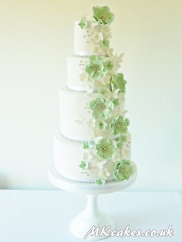 Pale Green and White Wedding Cake Pale Green and White Wedding Cake