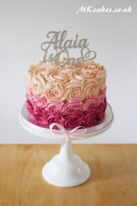 Ombre buttercream roses Birthday Cake MK Cakes | One-of-a-kind cakes for every occasion