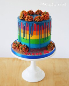 Rainbow dripping Birthday Cake MK Cakes | One-of-a-kind cakes for every occasion
