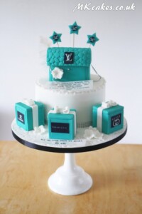 Designer Birthday Cake with Handbag and Boxes Designer Birthday Cake with Handbag and Boxes