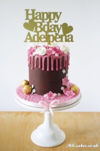 Chocolate and Pink Dripping Birthday Cake Chocolate and Pink Dripping Birthday Cake