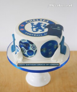 Chelsea Football Birthday Cake with scarf MK Cakes | One-of-a-kind cakes for every occasion