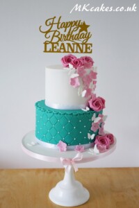 Turquoise and Pink Birthday Cake Turquoise and Pink Birthday Cake