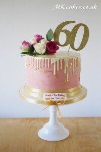Pink and Gold Dripping Birthday Cake Pink and Gold Dripping Birthday Cake