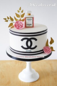 Chanel Birthday Cake with Perfume Bottle Chanel Birthday Cake with Perfume Bottle