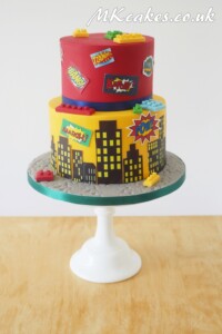 Superheroes Skyline Birthday Cake MK Cakes | One-of-a-kind cakes for every occasion