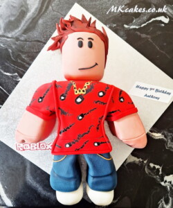Roblox character cake Roblox character cake