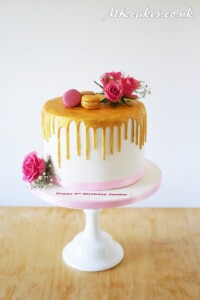 Gold Dripping Birthday Cake MK Cakes | One-of-a-kind cakes for every occasion
