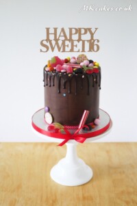 Sweet 16 Dripping Birthday Cake MK Cakes | One-of-a-kind cakes for every occasion