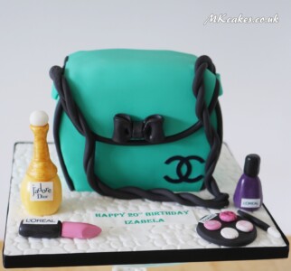Chanel Bag Birthday Cake with Favourite Perfume MK Cakes | One-of-a-kind cakes for every occasion