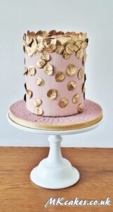 Light Lilac Cake with Gold Leaves Light Lilac Cake with Gold Leaves