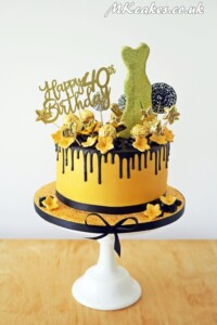 Gold and Black Dripping Birthday Cake Gold and Black Dripping Birthday Cake