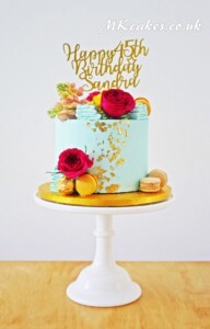 Light Blue Classic Cake with Gold accents Light Blue Classic Cake with Gold accents