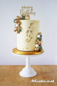 Tall Sage Green & Gold Cake Tall Sage Green & Gold Cake